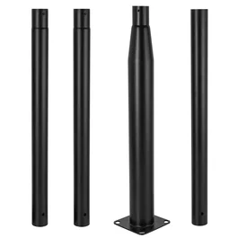 Colonne Lampadaire 4M Démontable Noir Aluminium Hauteur Réglable Base 150x150mm