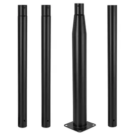 Colonne Lampadaire 4M Démontable Noir Aluminium Hauteur Réglable Base 150x150mm