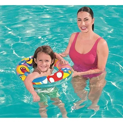 Bestway Bouée Ronde 36013 pour Enfants à Partir de 3 Ans - Jeux Piscine ou Mer - Lot de 2 Modèles Assortis - Utilisation Extérieure
