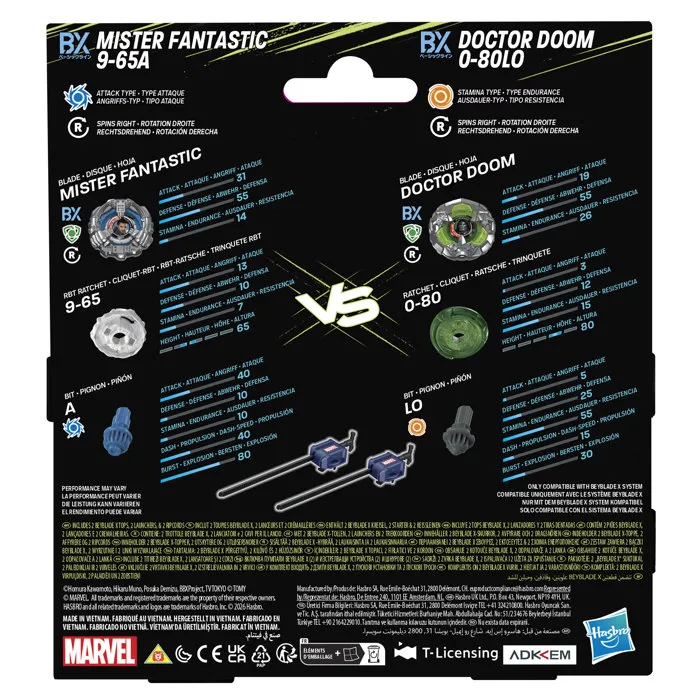 Beyblade X Starter Pack Dual Docteur Doom 0-80LO c. M. Fantastique 9-65A Beyblade X Starter Pack Dual Docteur Doom 0-80LO c. M. Fantastique 9-65A