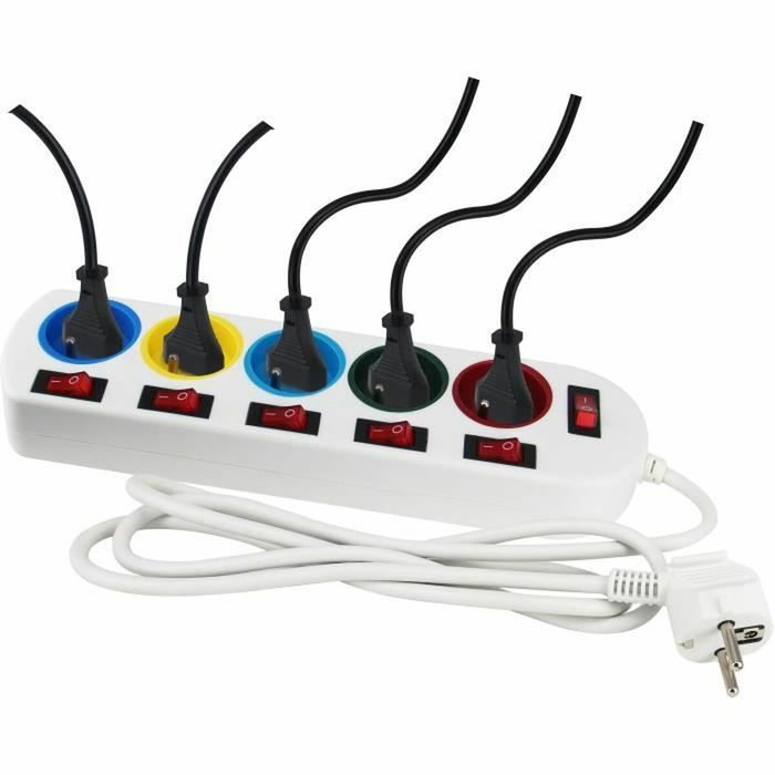 GAO Bloc multiprise 5 prises avec interrupteurs, 16A, 230V GAO Bloc multiprise 5 prises avec interrupteurs, 16A, 230V