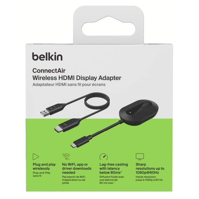 Belkin ConnectAir AVC024hqBK Adaptateur HDMI sans fil USB-C vers HDMI