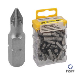 Wolfpack Linea Profesional Lot de 50 embouts Pozidriv N.1 S2