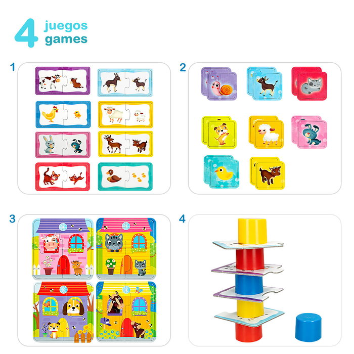Lisciani Giochi La Ferme 4 en 1 - Coffret éducatif CAROTINA BABY