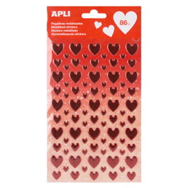 APLI KIDS Autocollants Cœur Rouge Métallisé avec Finition Epoxy