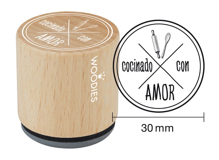 Woodies Tampon Cocinado con Amor 33x30mm Woodies Tampon Cocinado con Amor 33x30mm
