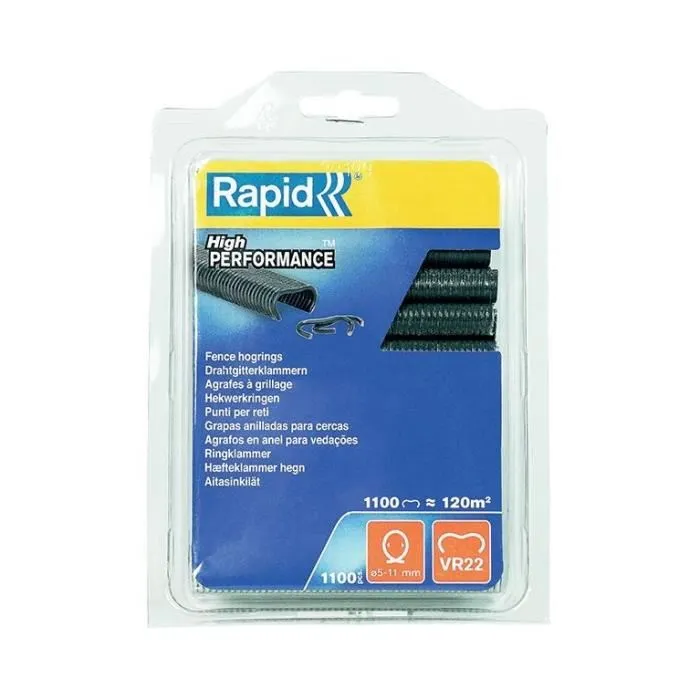 Rapid Agrafe de Clôture VR22 Anthracite pour Fil et Grillage, Plastifiée, Paquet de 1100 Pièces