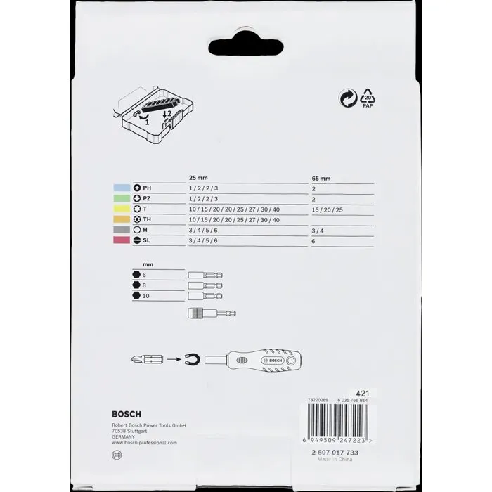 Bosch Accessoires Coffret d'embouts de vissage Extra Hard, 44 pièces + 1 Bosch Pro