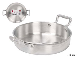 KINVARA Poêle en aluminium avec poignées 18cm Plata, Lot de 6