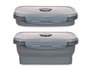 Kinvara Boîte à repas en silicone rectangulaire 540 ml gris et transparent 16.5 x 10.7 x 2.8 cm (Set de 24)