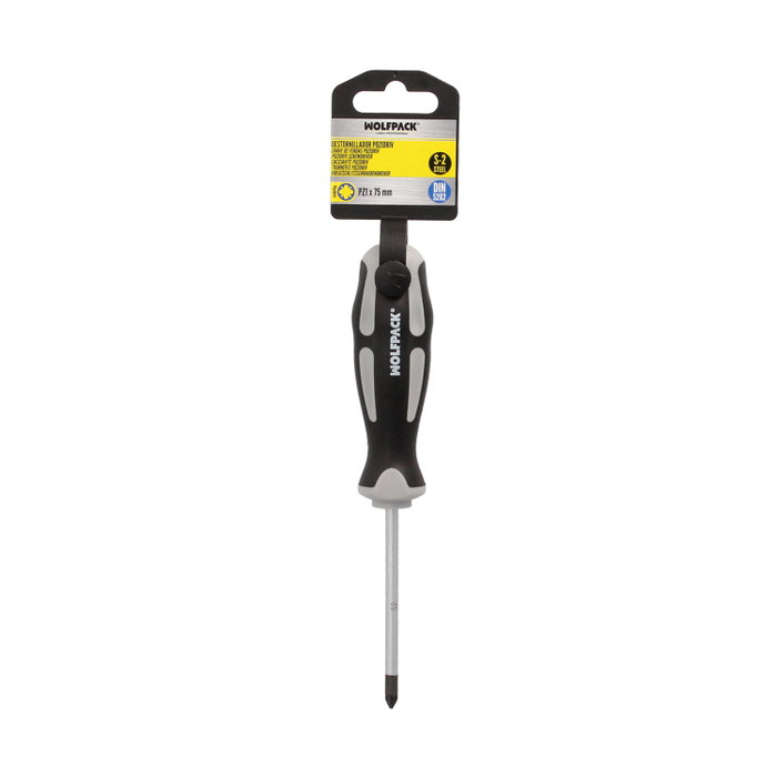 WOLFPACK LINEA PROFESIONAL Tournevis Pozidriv PZ 1 x Ø 5 x 75 mm en acier S2 WOLFPACK LINEA PROFESIONAL Tournevis Pozidriv PZ 1 x Ø 5 x 75 mm en acier S2