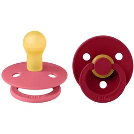 Bibs Sucette bébé Coral Ruby Taille 1 - Pack de 2