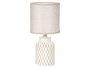 Giftdecor Lampe de Table Cylindrique Rayures Beige Céramique Tissu Métal Plastique 13x20x13 cm (Set de 12)