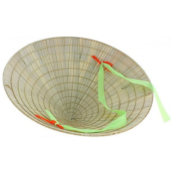 Chapeau conique en paille orientale marron Chapeau conique en paille orientale marron