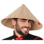 Chapeau conique en paille orientale marron