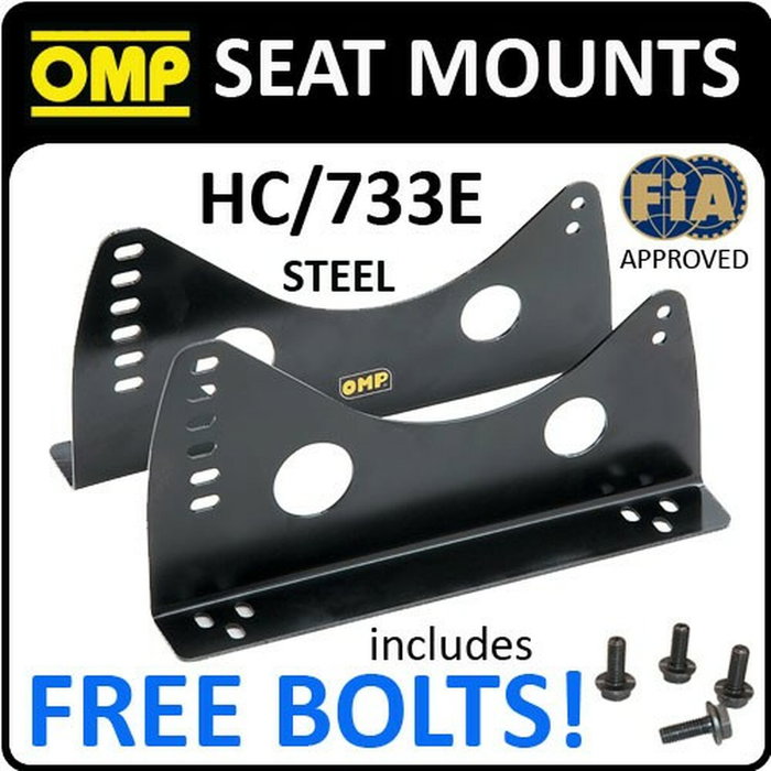 OMP Paire de supports de siège avec insertions latérales en acier noir