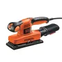 Black + Decker KA320EKA-QS Ponceuse vibrante filaire 240W, coffret avec 5 abrasifs, système auto-agrippant, vitesse variable 7000-15000 trs/min, orbite 2 mm