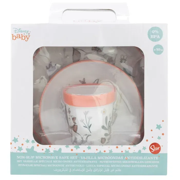 Thermobaby Aristochat - Coffret repas 3 pièces pour tout-petits avec assiette, bol et gobelet, motifs animaux