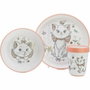 Thermobaby Coffret repas Disney Baby Aristochats Marie - 3 pièces (Assiette, Bol, Gobelet) - Blanc et rose
