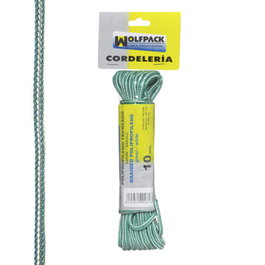 WOLFPACK LINEA PROFESIONAL Corde tressée en polypropylène blanc/vert (10 m)