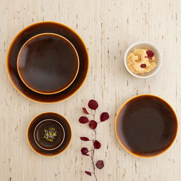 Ariane Plat creux en porcelaine Decor Marron 20 cm