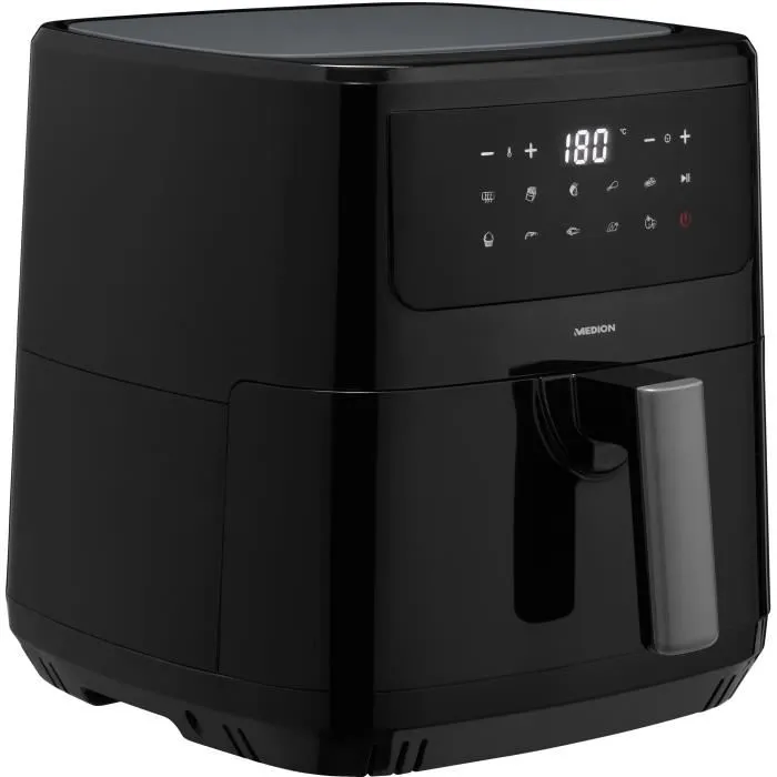 Medion Friteuse à Air 2150 W Noir Écran Tactile 9 Programmes Capacité 6.3 L pour Cuisson Saine P10 XL Réf. 50072999 Medion Friteuse à Air 2150 W Noir Écran Tactile 9 Programmes Capacité 6.3 L pour Cuisson Saine P10 XL Réf. 50072999