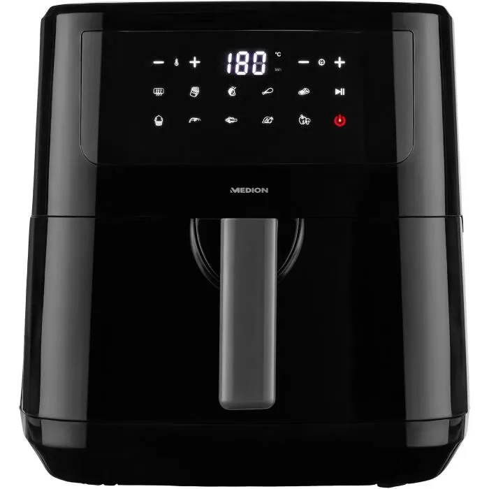 Medion Friteuse à Air 2150 W Noir Écran Tactile 9 Programmes Capacité 6.3 L pour Cuisson Saine P10 XL Réf. 50072999 Medion Friteuse à Air 2150 W Noir Écran Tactile 9 Programmes Capacité 6.3 L pour Cuisson Saine P10 XL Réf. 50072999