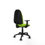 Chaise Algarra Contact permament de base Cuir écologique Vert pistache Structure polyamide noire Accoudoir 1D Sans appui-tête Roulettes autofreinées