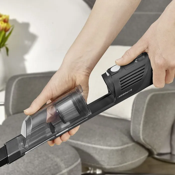Severin HV9589 - Aspirateur main sans fil 120 W - Autonomie 30 min - Réservoir 200 ml - 2 vitesses - Noir Severin HV9589 - Aspirateur main sans fil 120 W - Autonomie 30 min - Réservoir 200 ml - 2 vitesses - Noir