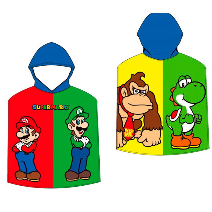 NINTENDO Poncho serviette Super Mario Bros en microfibre - 55 x 110 cm NINTENDO Poncho serviette Super Mario Bros en microfibre - 55 x 110 cm