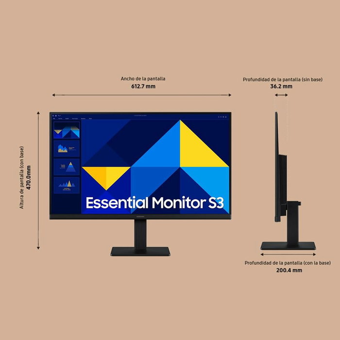 Samsung Essential S3 LS27D304GAUXEN 27 pouces Full HD IPS Noir Samsung Essential S3 LS27D304GAUXEN 27 pouces Full HD IPS Noir