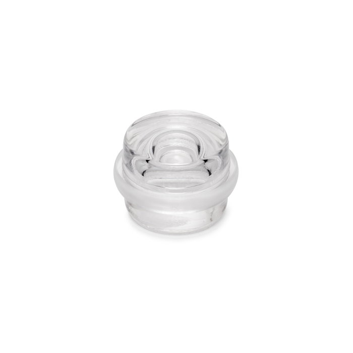 Emuca Lot de 6 butées de porte cylindriques adhésives, fixation au sol, Plastique, Transparent