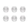 Emuca Lot de 6 butées de porte cylindriques adhésives, fixation au sol, Plastique, Transparent