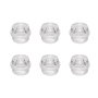 Emuca Lot de 6 butées de porte cylindriques adhésives, fixation au sol, Plastique, Transparent
