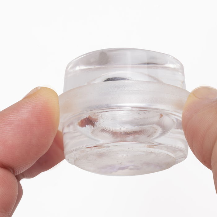 Emuca Lot de 6 butées de porte cylindriques adhésives, fixation au sol, Plastique, Transparent