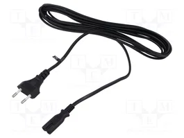 POS Câble d'alimentation H03VVH2-F 5m CEE 7/16 (C) vers IEC C7 femelle