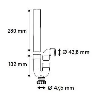 Edouard Rousseau Siphon d'évacuation PVC gris, Sortie horizontale Ø40 mm, Filetage 47.5 mm, Dévisable, Compact