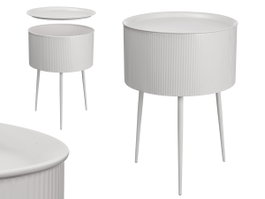 Giftdecor Table d'Appoint Ronde Gris Métal 40 x 22.5 x 40 cm