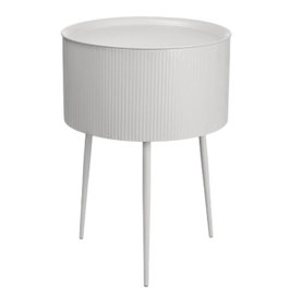 GIFTDECOR Table auxiliaire ronde base grise