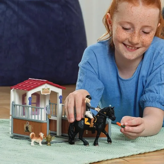 Schleich 42437 HORSE CLUB, Extension pour écurie avec Tori et Princess, 26 éléments incluant 1 cheval, coffret figurines pour enfants 5 ans et plus