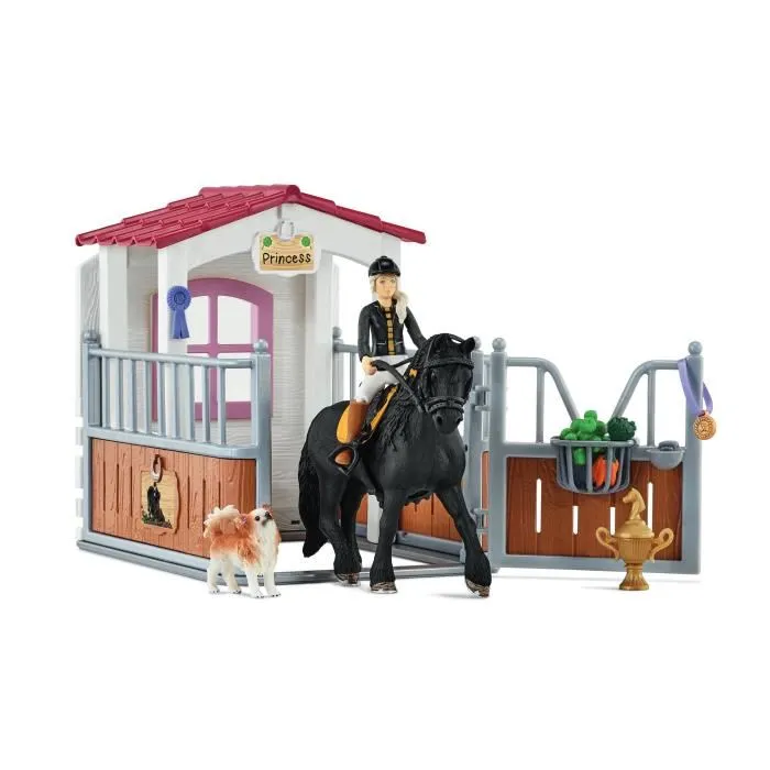 Schleich 42437 HORSE CLUB, Extension pour écurie avec Tori et Princess, 26 éléments incluant 1 cheval, coffret figurines pour enfants 5 ans et plus