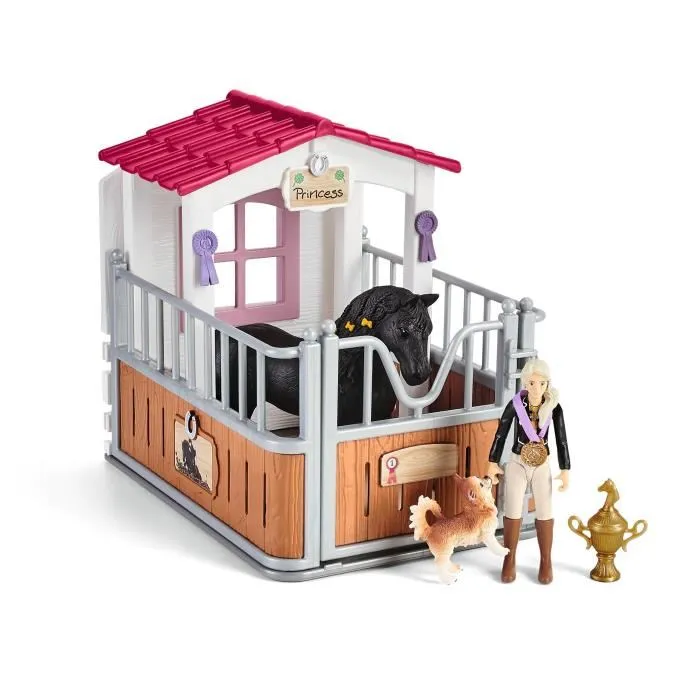 Schleich 42437 HORSE CLUB, Extension pour écurie avec Tori et Princess, 26 éléments incluant 1 cheval, coffret figurines pour enfants 5 ans et plus