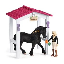 Schleich 42437 HORSE CLUB, Extension pour écurie avec Tori et Princess, 26 éléments incluant 1 cheval, coffret figurines pour enfants 5 ans et plus