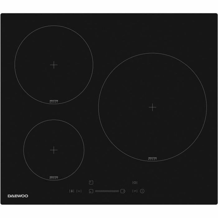 Daewoo Plaque de cuisson à induction 3 foyers 60 cm Noir Daewoo Plaque de cuisson à induction 3 foyers 60 cm Noir
