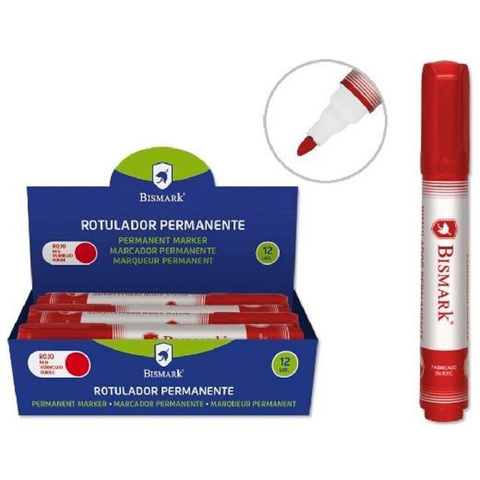 Bismark Marqueur permanent Rouge 1,5 mm (12 Unités) la collection Bismark Marqueur permanent Rouge 1,5 mm (12 Unités) la collection