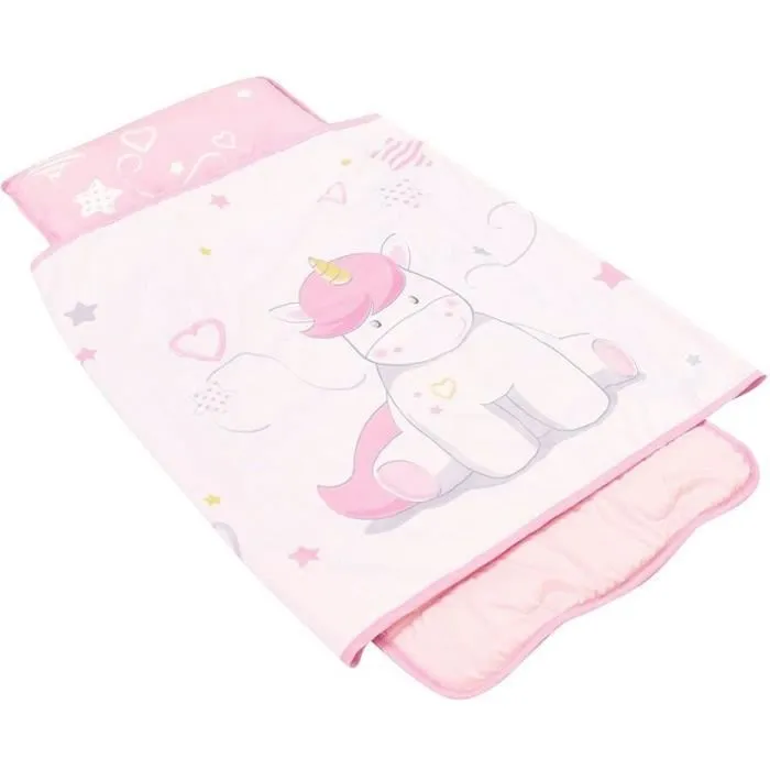 Fun House - Tapis de sieste sac de couchage pour enfant Licorne avec coussin et couverture - 55 x 121 cm Fun House - Tapis de sieste sac de couchage pour enfant Licorne avec coussin et couverture - 55 x 121 cm