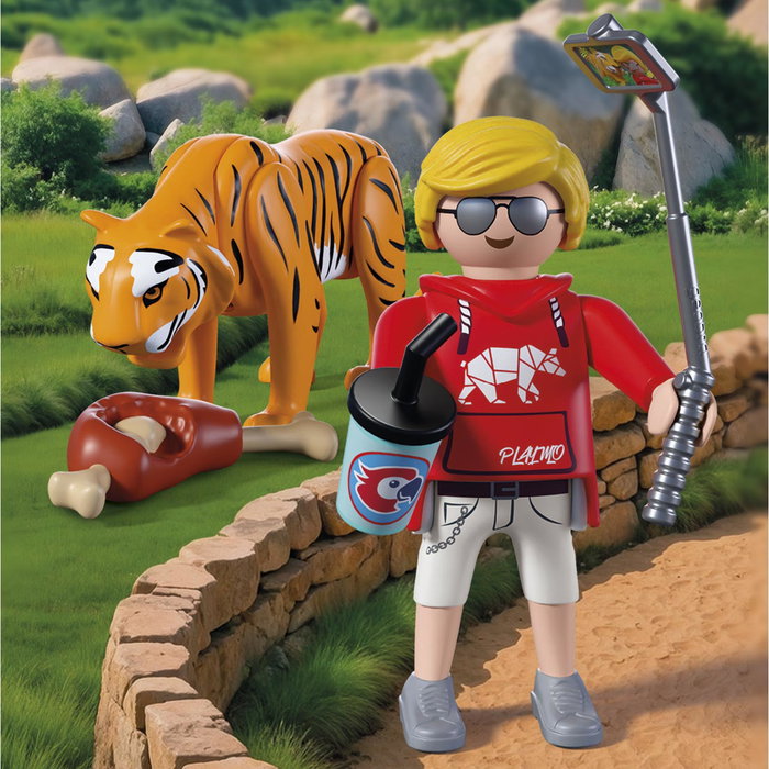 PLAYMOBIL Zoo : Tigre et Visiteur 72089 - Set de Figurine et Accessoires en Espagnol - Jouet d'Aventure pour Enfants Dès 4 Ans PLAYMOBIL Zoo : Tigre et Visiteur 72089 - Set de Figurine et Accessoires en Espagnol - Jouet d'Aventure pour Enfants Dès 4 Ans