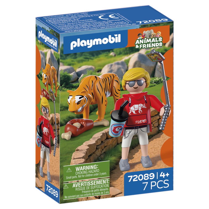 PLAYMOBIL Zoo : Tigre et Visiteur 72089 - Set de Figurine et Accessoires en Espagnol - Jouet d'Aventure pour Enfants Dès 4 Ans PLAYMOBIL Zoo : Tigre et Visiteur 72089 - Set de Figurine et Accessoires en Espagnol - Jouet d'Aventure pour Enfants Dès 4 Ans