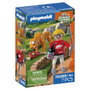 PLAYMOBIL Zoo : Tigre et Visiteur 72089 - Set de Figurine et Accessoires en Espagnol - Jouet d'Aventure pour Enfants Dès 4 Ans