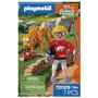 PLAYMOBIL Zoo : Tigre et Visiteur 72089 - Set de Figurine et Accessoires en Espagnol - Jouet d'Aventure pour Enfants Dès 4 Ans